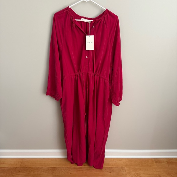 NWT Everlane The TENCEL™ Gathered Maxi Dress XL Red Currant - Picture 7 of 10